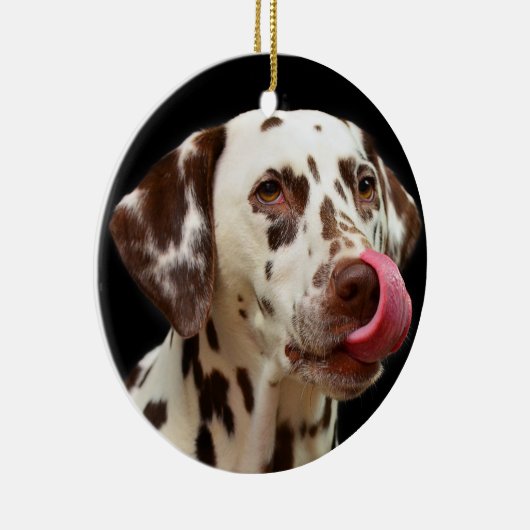 Dalmatian Dog Licking Keramisch Ornament (Rechts)