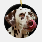 Dalmatian Dog Licking Keramisch Ornament (Voorkant)
