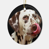 Dalmatian Dog Licking Keramisch Ornament (Links)
