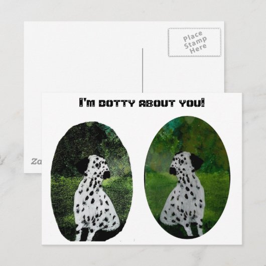 Dalmatian Dog Love Funny Briefkaart (Voorkant / Achterkant)