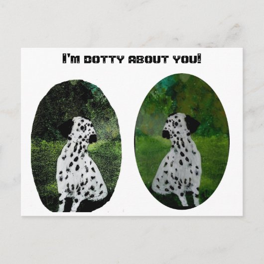 Dalmatian Dog Love Funny Briefkaart (Voorkant)