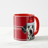 Dalmatian Dog Lover Red Holiday Plaid Christmas Mok (Voorkant rechts)