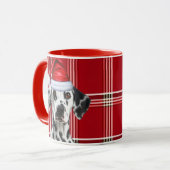 Dalmatian Dog Lover Red Holiday Plaid Christmas Mok (Voorkant links)