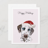 Dalmatian Dog met Santa Hat Kaart (Voorkant / Achterkant)