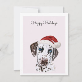 Dalmatian Dog met Santa Hat Kaart