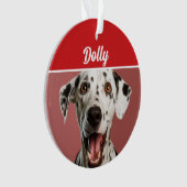 Dalmatian Dog Name Photo Holiday Christmas Ornament (voorkant)
