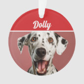 Dalmatian Dog Name Photo Holiday Christmas Ornament (voorkant)