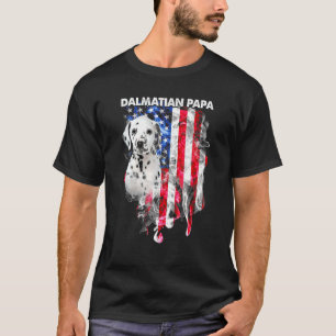 Dalmatian Dog Papa VS vlag Happy Vaderdag 4th T-shirt