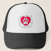 Dalmatian Dog Paw-afdrukken in rood hart Trucker Pet (Voorkant)