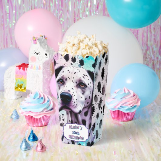 Dalmatian Dog Pink Purple Turquoise Birthday Bedankdoosjes (Feest)