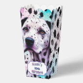 Dalmatian Dog Pink Purple Turquoise Birthday Bedankdoosjes (Voorkant)