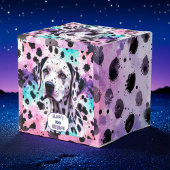 Dalmatian Dog Pink Purple Turquoise Birthday Bedankdoosjes