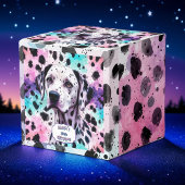 Dalmatian Dog Pink Purple Turquoise Birthday Bedankdoosjes