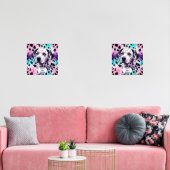 Dalmatian Dog Pink Purple Turquoise Birthday Muurkunst Sets (Woonkamer)