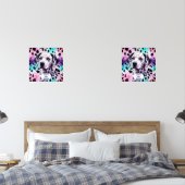 Dalmatian Dog Pink Purple Turquoise Birthday Muurkunst Sets (Slaapkamer)