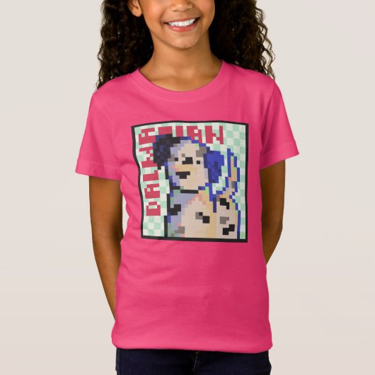 Dalmatian Dog, Pixel Art, Pixelart  T-shirt (Voorkant)