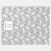 Dalmatian Dog Polka Dot Animal Waterverf Kinder Fleece Deken (Voorkant (Horizontaal))