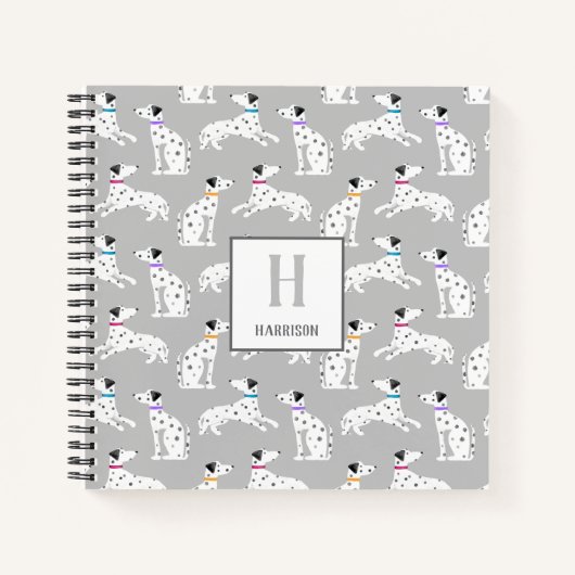 Dalmatian Dog Polka Dot Animal Waterverf Kinder Notitieboek (Voorkant)