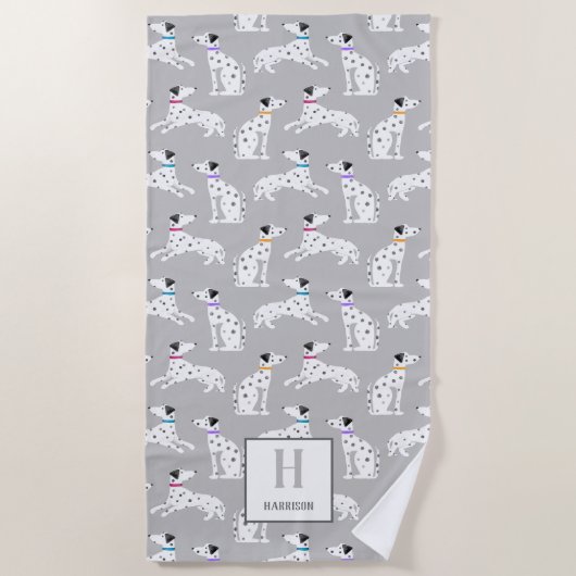 Dalmatian Dog Polka Dot Animal Waterverf Kinder Strandlaken (Voorkant)