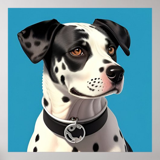 Dalmatian Dog Portrait Poster (Voorkant)