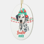 Dalmatian Dog Santa Hat Holiday String Beads Keramisch Ornament (Links)