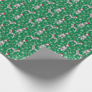 Dalmatian Dog Santa Paws Kerstmis Cadeaupapier