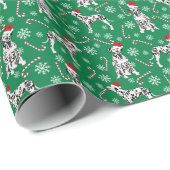Dalmatian Dog Santa Paws Kerstmis Cadeaupapier (Rol Hoek)