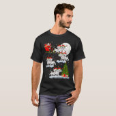 Dalmatian Dog Santa Sleigh Flying Funny Magical Ch T-shirt (Voorkant volledig)