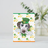 Dalmatian Dog Shamrock St. Patricks Day Feestdagenkaart (Staand voorkant)
