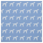 Dalmatian Dog Silhouette Light Blue Stof (Swatch)