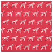 Dalmatian Dog Silhouette Pet Red Stof (Swatch)