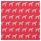 Dalmatian Dog Silhouette Pet Red Stof (Swatch)