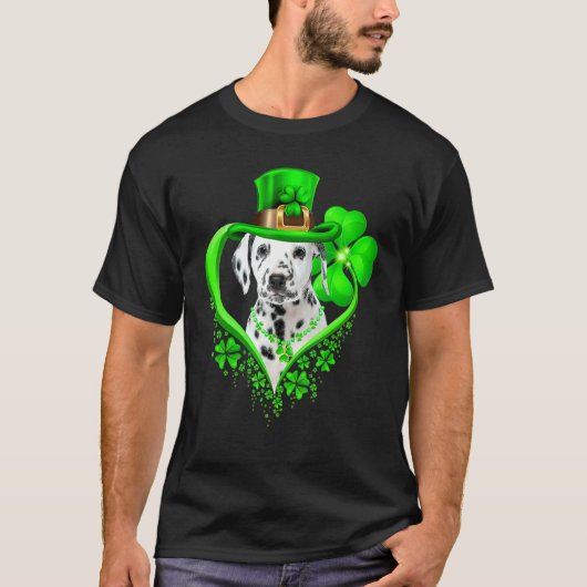 Dalmatian Dog St Patricks Day Lover Irish Shamrock T-shirt (Voorkant)