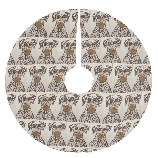 Dalmatian dog Tree Skirt Kerstboom Rok (Voorkant)