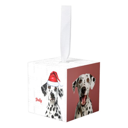 Dalmatian Dog Two Photo Christmas Holiday Decoratie (Voorkant hoekig)