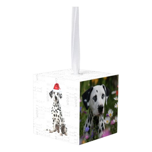 Dalmatian Dog Two Photo Christmas Holiday Decoratie (Achter hoekig)