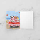 Dalmatian Dog Valentijnsdag Truck Hearts Kaart (Binnen)
