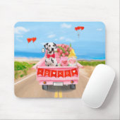 Dalmatian Dog Valentijnsdag Truck Hearts Muismat (Met muis)