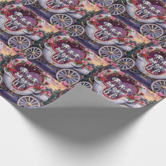 Dalmatian Dog Valentine's Day  Cadeaupapier (Hoek)