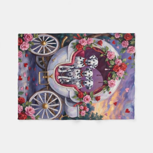 Dalmatian Dog Valentine's Day  Fleece Deken (Voorkant (Horizontaal))