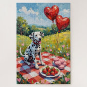 Dalmatian Dog Valentine's Day Picnic Feast Legpuzzel (Verticaal)