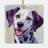 Dalmatian | Dog Watercolor Pet Painting Keramisch Ornament (Voorkant)