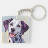 Dalmatian | Dog Watercolor Pet Painting Sleutelhanger (Achterkant)