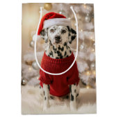 Dalmatian Dog Wearing a Red Christmas Sweater Medium Cadeauzakje (Voorkant)