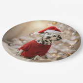 Dalmatian Dog Wearing a Red Christmas Sweater Papieren Bordje (Gekanteld)
