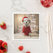 Dalmatian Dog Wearing a Red Christmas Sweater Servet (Insitu)