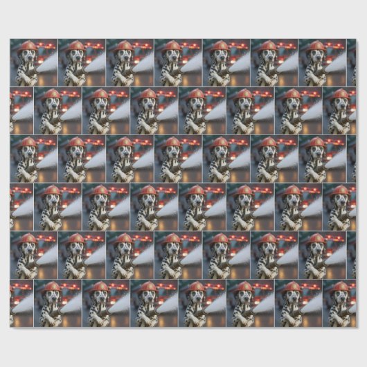 Dalmatian Dog With a Fire Hose Cadeaupapier (Vlak)