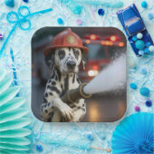 Dalmatian Dog With a Fire Hose Papieren Bordje (Feest)