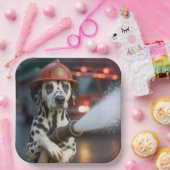 Dalmatian Dog With a Fire Hose Papieren Bordje (Feest)
