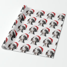 Dalmatian Dog with Santa Hat Cadeaupapier